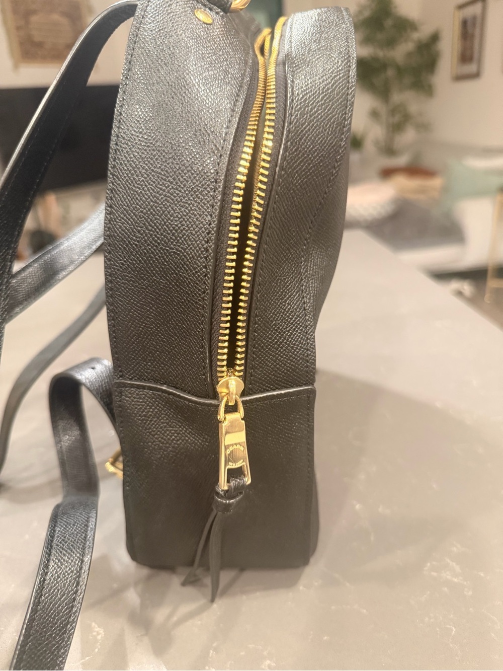 Coach Black Leather Backpack with Gold Hardware - Picture 6 of 7